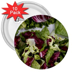 Salad Lettuce Vegetable 3  Buttons (10 Pack)  by Sapixe