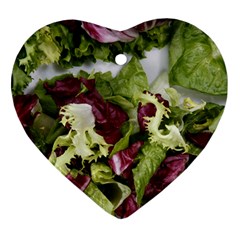 Salad Lettuce Vegetable Heart Ornament (two Sides) by Sapixe