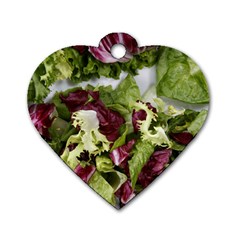 Salad Lettuce Vegetable Dog Tag Heart (two Sides) by Sapixe