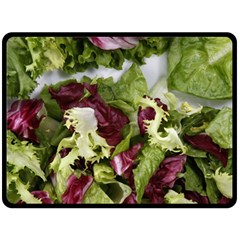 Salad Lettuce Vegetable Fleece Blanket (large)  by Sapixe