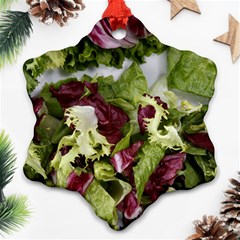 Salad Lettuce Vegetable Snowflake Ornament (two Sides)