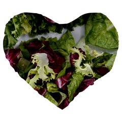 Salad Lettuce Vegetable Large 19  Premium Heart Shape Cushions by Sapixe