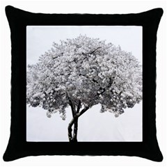 Nature Tree Blossom Bloom Cherry Throw Pillow Case (black) by Sapixe