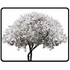 Nature Tree Blossom Bloom Cherry Double Sided Fleece Blanket (medium)  by Sapixe