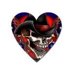 Confederate Flag Usa America United States Csa Civil War Rebel Dixie Military Poster Skull Heart Magnet Front