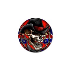 Confederate Flag Usa America United States Csa Civil War Rebel Dixie Military Poster Skull Golf Ball Marker by Sapixe