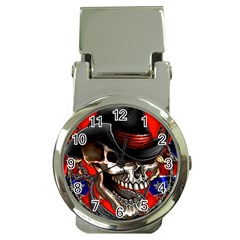 Confederate Flag Usa America United States Csa Civil War Rebel Dixie Military Poster Skull Money Clip Watches by Sapixe