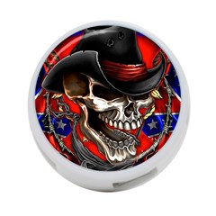 Confederate Flag Usa America United States Csa Civil War Rebel Dixie Military Poster Skull 4-port Usb Hub (one Side) by Sapixe