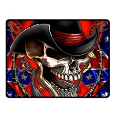 Confederate Flag Usa America United States Csa Civil War Rebel Dixie Military Poster Skull Double Sided Fleece Blanket (small)  by Sapixe