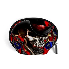 Confederate Flag Usa America United States Csa Civil War Rebel Dixie Military Poster Skull Accessory Pouch (small) by Sapixe