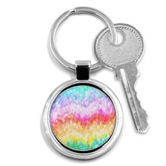 Rainbow Pontilism Background Key Chain (round)