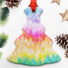 Rainbow Pontilism Background Ornament (christmas Tree) 