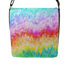 Rainbow Pontilism Background Flap Closure Messenger Bag (l) by Sapixe