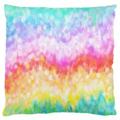 Rainbow Pontilism Background Large Flano Cushion Case (one Side)