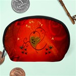 Golden Heart On Vintage Background Accessory Pouch (Large) Back