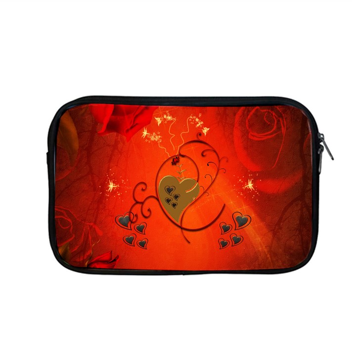 Golden Heart On Vintage Background Apple MacBook Pro 13  Zipper Case