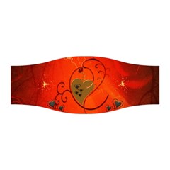 Golden Heart On Vintage Background Stretchable Headband by FantasyWorld7