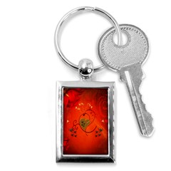 Golden Heart On Vintage Background Key Chain (rectangle) by FantasyWorld7