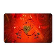 Golden Heart On Vintage Background Magnet (rectangular) by FantasyWorld7