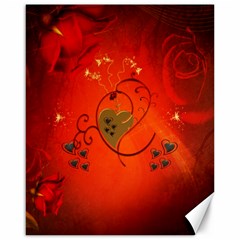 Golden Heart On Vintage Background Canvas 16  X 20  by FantasyWorld7