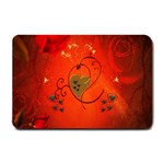 Golden Heart On Vintage Background Small Doormat  24 x16  Door Mat