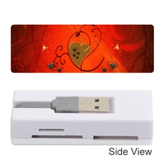 Golden Heart On Vintage Background Memory Card Reader (stick) by FantasyWorld7