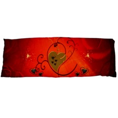 Golden Heart On Vintage Background Body Pillow Case (dakimakura) by FantasyWorld7