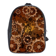 Steampunk Patter With Gears School Bag (large) by FantasyWorld7