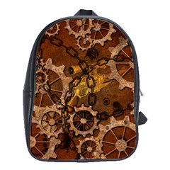 Steampunk Patter With Gears School Bag (xl) by FantasyWorld7