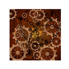 Steampunk Patter With Gears Small Satin Scarf (square) by FantasyWorld7