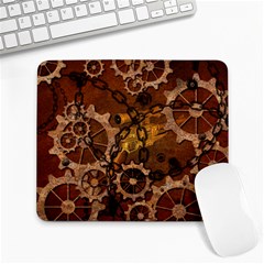 Steampunk Patter With Gears Large Mousepads by FantasyWorld7