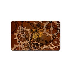 Steampunk Patter With Gears Magnet (name Card) by FantasyWorld7