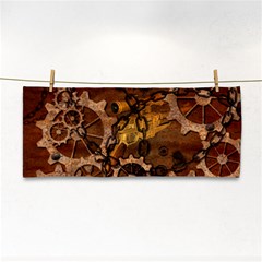 Steampunk Patter With Gears Hand Towel by FantasyWorld7