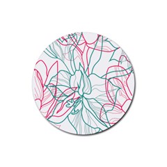 Flowers Rubber Round Coaster (4 Pack)  by EvgeniaEsenina