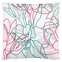 Flowers Large Flano Cushion Case (one Side) by EvgeniaEsenina