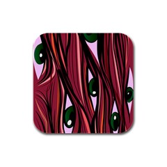 One Eyes Monster Rubber Square Coaster (4 Pack) 