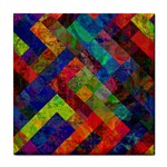 Abstract Colored Grunge Pattern Tile Coaster Front