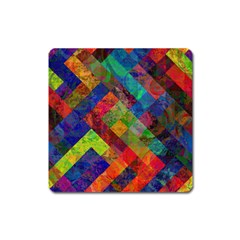 Abstract Colored Grunge Pattern Square Magnet by fashionpod