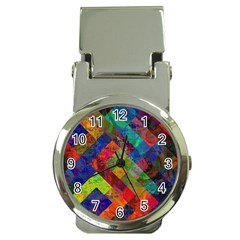 Abstract Colored Grunge Pattern Money Clip Watches by fashionpod