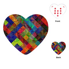 Abstract Colored Grunge Pattern Playing Cards Single Design (heart)