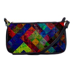 Abstract Colored Grunge Pattern Shoulder Clutch Bag by fashionpod