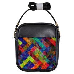 Abstract Colored Grunge Pattern Girls Sling Bag by fashionpod