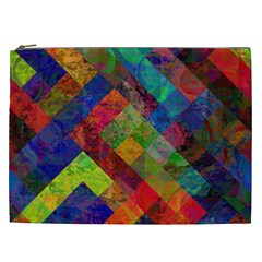 Abstract Colored Grunge Pattern Cosmetic Bag (xxl) by fashionpod