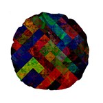 Abstract Colored Grunge Pattern Standard 15  Premium Round Cushions Back