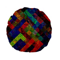 Abstract Colored Grunge Pattern Standard 15  Premium Flano Round Cushions