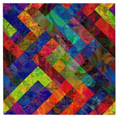 Abstract Colored Grunge Pattern Wooden Puzzle Square