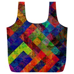 Abstract Colored Grunge Pattern Full Print Recycle Bag (xxl)