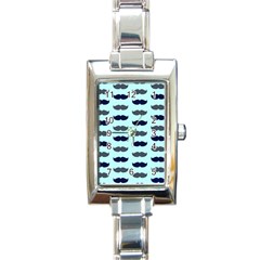 Beard Pattern Rectangle Italian Charm Watch by designsbymallika