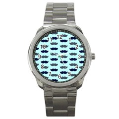 Beard Pattern Sport Metal Watch by designsbymallika