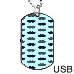 Beard Pattern Dog Tag Usb Flash (two Sides) by designsbymallika